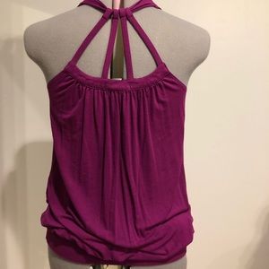 Magenta tank with unique back